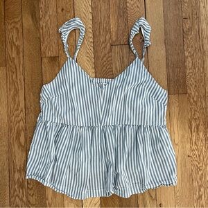 Blue and White Stripe Tank Top, Size Small